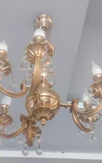 لوستر حباب دار سه شاخه، به همراه دو شاخه دیواری
