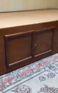 تخت چوبی یک نفره کمد دار از چوب ملج