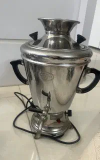 سماور برقی مهتاب جنس برنج روکش استیل