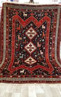 سه متری اصل آباده شیراز قشقایی سه ترنج سرمه ای
