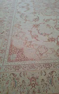 فرش 9متری رنگ کرم سنگین ولاشه دار
