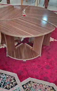 میز عسلی گرد چوبی