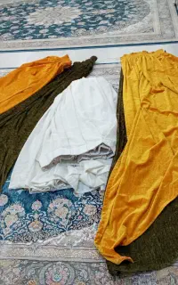 پرده حریر با والان و کتیبه