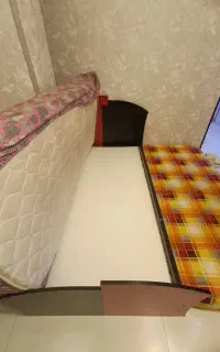 تخت تک نفره همراه تشک فنری