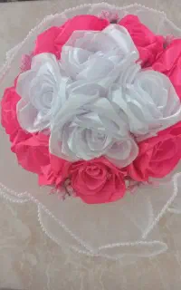 دسته گل روبانی