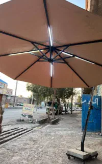 سایبان چتری چرخ دار، لامپ دار