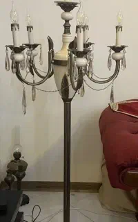 آباژور ایستاده شش‌شعله طرح آنتیک