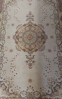 فرش زرع نیم ماشینی زمینه کرم