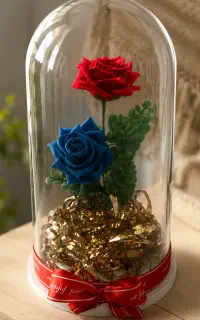 گل رز دکور شیشه‌ای لوکس