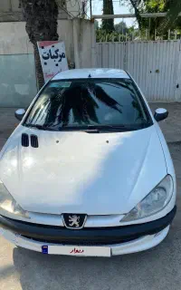 پژو ۲۰۶   مدل ۱۳۹۳ سفید تیپ ۵
