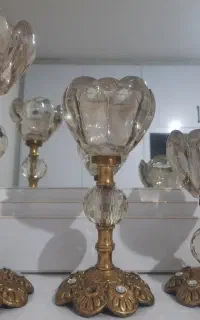 شمعدان برنز کریستالی