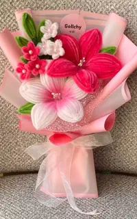 دسته گل های روبانی