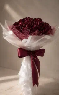 دسته گل روبانی