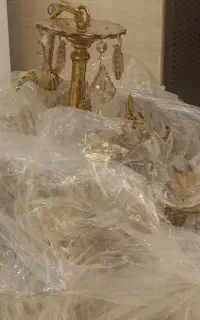 لوستر۵ شاخه برنزهرشاخه دو لاله