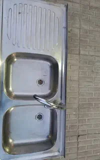 سینک دوقلو با شیر وسیفون