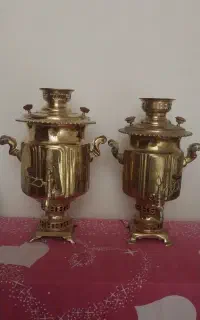 سماور زغالی وقلیان قدیمی و دریل روسی