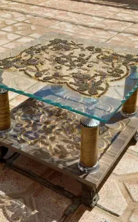 میز عسلی شیشه ای