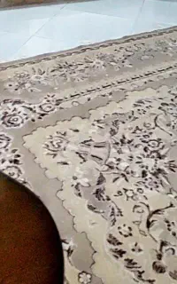 دو عدد فرش جفت ۳در ۴ رنگ کرم گردویی