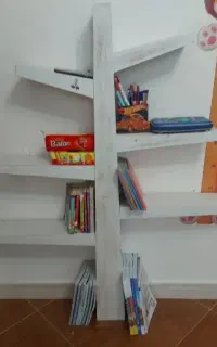 کتابخانه تمام چوب طرح درخت