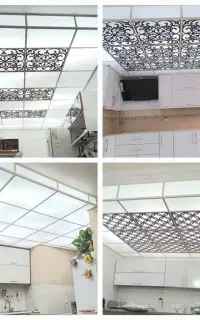 طراحی و نصب سقف کاذب کناف پلکسی نورپردازی پی وی سی