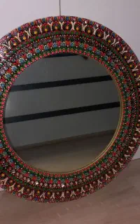 آینه گرد طرح میناکاری