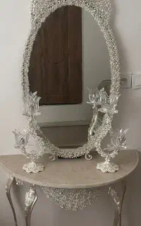 آیینه و شمدان روکش نقره