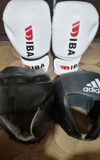 ست دستکش iba چرم و کلاه بوکس
