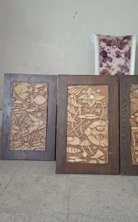 سه عدد تابلو خیلی هنری و زیبا دور ام دی اف وسط سنگ