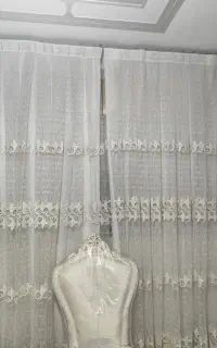 پرده تور،خامه دوز زردار،آستربه خودش دوخته شده