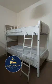 تختخواب فلزی مدل ریوا(کالای خواب علیپور)تشک ساتین