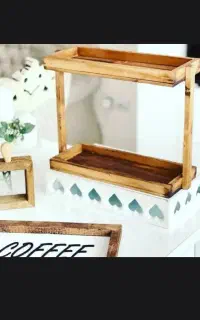 استند دوطبقه چوبی شیک و کاربردی