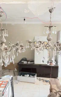 دوعدد لوستر برنز قرص سنگین وزن