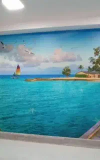 نصب کاغذدیواری و پوستر سه بعدی