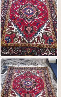 جفت فرش دستباف هریس طرح تاجری
