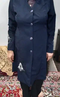مانتو بلند سر مه ای کار شده