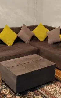 مبلمان ال تختخواب شو شش نفره با پاف جلو مبلی