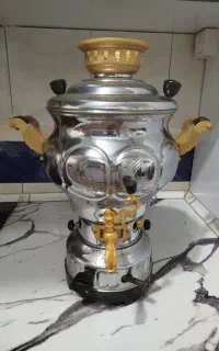 سماور گازی دسته طلایی ۴/۵ لیتری نو
