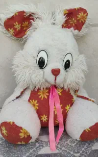 عروسک خرگوشی بزرگ معاوضه با گل آپارتمانی