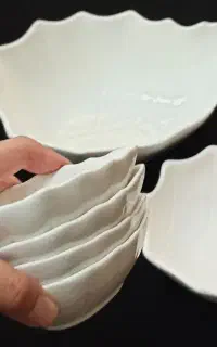 آجیل خوری سفید طرح برگ