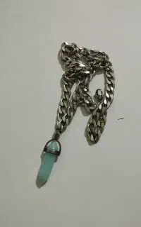 گردنبند استیل کارتیر با سنگ اصل گوهر شب چراغ