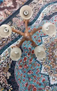 لوستر چوبی بزرگ و دو پل نو نو