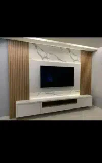 کابینت کمد تی‌وی نصب ماربل شیت دیوار پوش قرنیز
