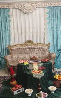 پرده پذیرایی و تراس ترک خامه دوزی شده