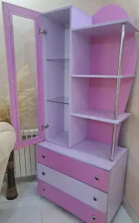 دکوری و ۳ کشویی دخترانه صورتی