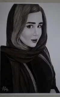 طراحی چهره سیاه قلم