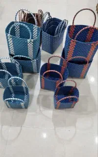 سبد حصیری زیبا  در انواع رنگ و سایز بندی