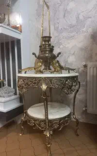 میز سنگین قو سماور قوش برنز