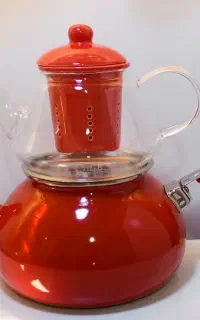 کتری لعابی و قوری پیرکس (برند یونیک)