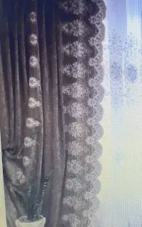 پرده حریر ترک با دکور مخمل