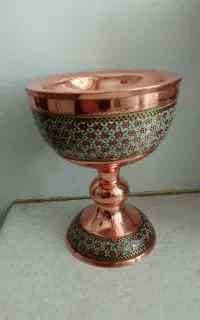 سنگاب مسی خاتم کاری دست ساز اصفهان نونو مناسب کادو